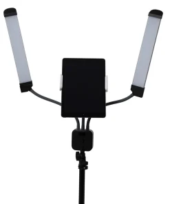 luz de doble brazo con soporte de almohadilla