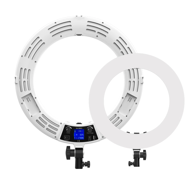 seming ring light with lcd display
