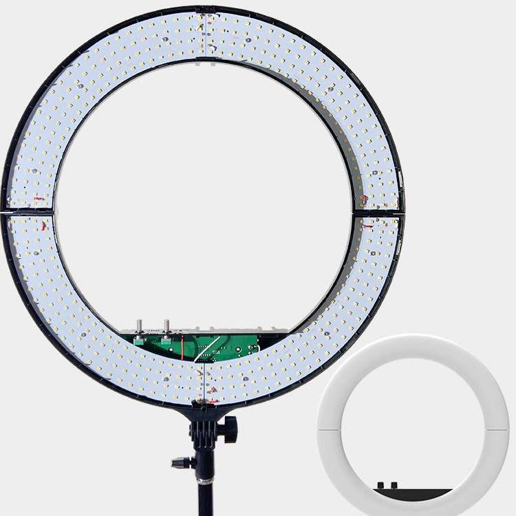 Anillo de luz plegable para selfies de 18 pulgadas para maquillaje