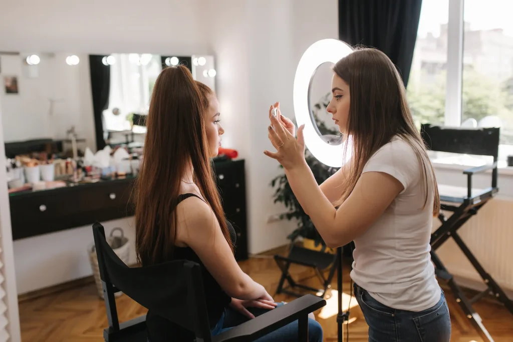 Semi-Ringlicht für Make-up-Auftrag