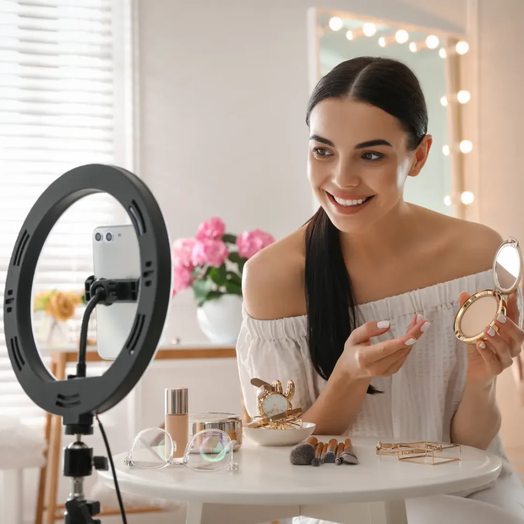 Illuminazione per videoconferenza seming con luce anulare
